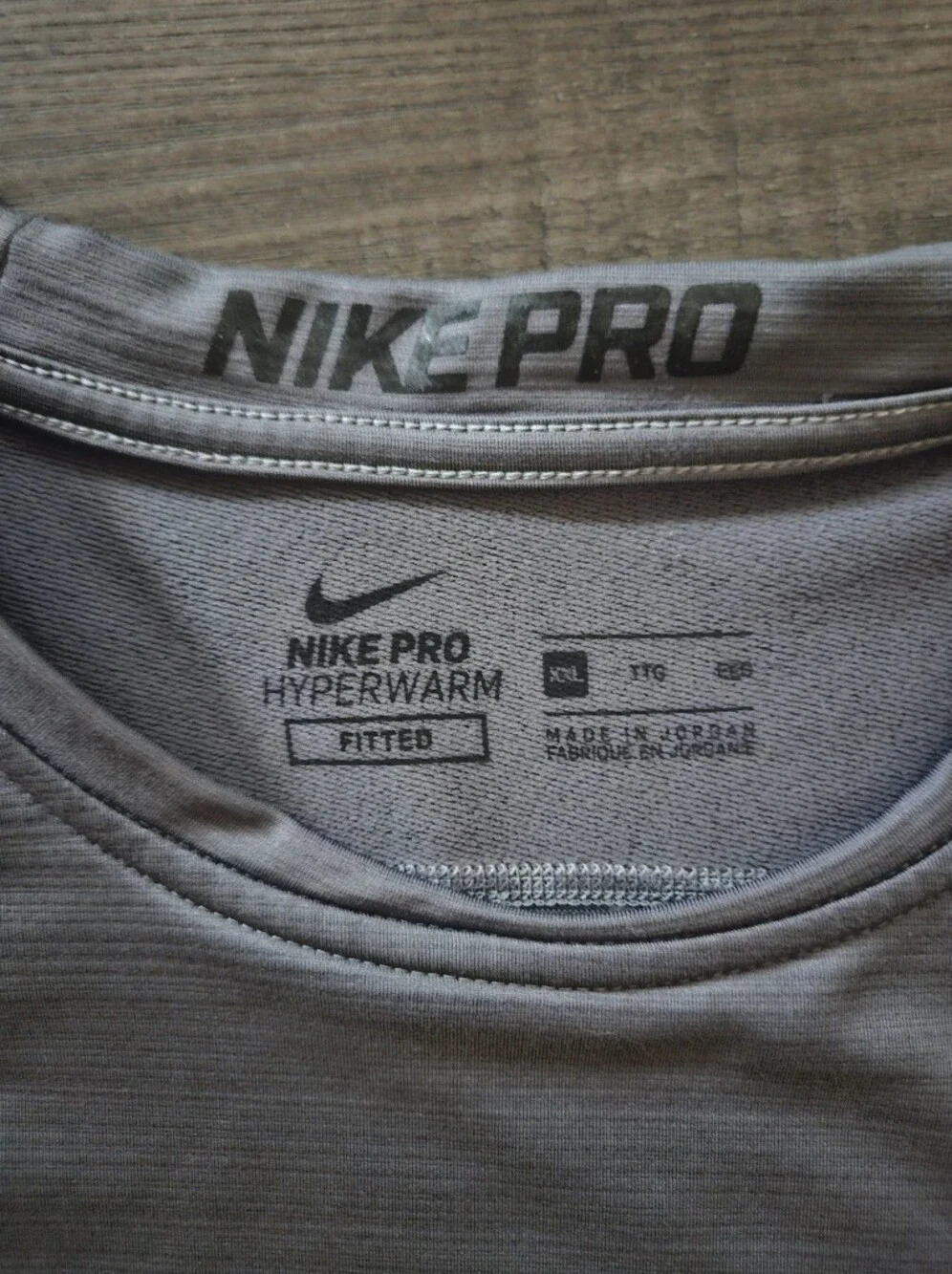 Nike Pro Hyperwarm Fitted Men's Long Sleeve Training Shirt Grey XXL 2XL